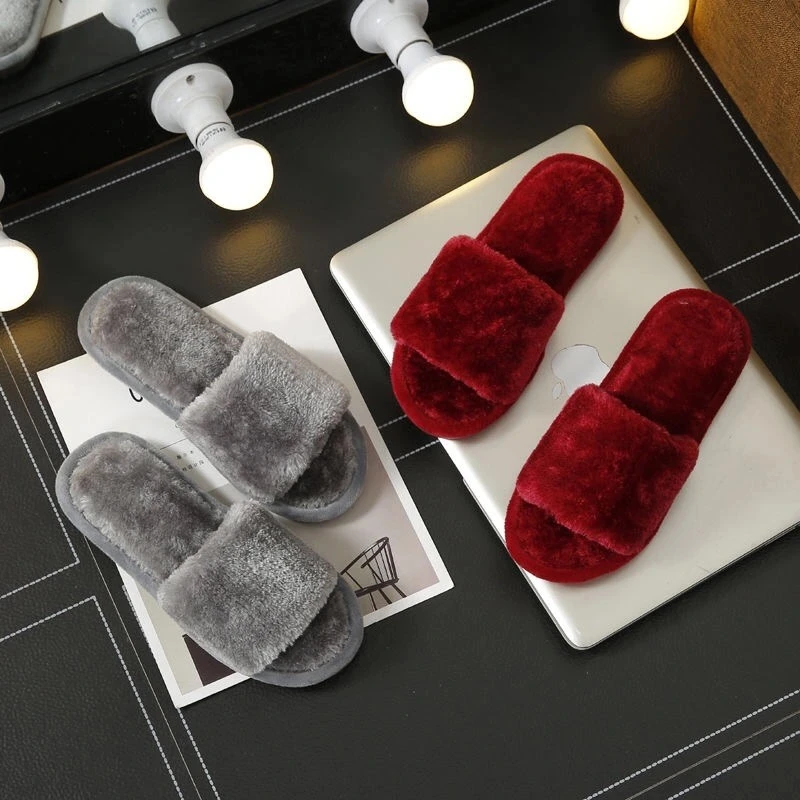 秋冬季棉拖鞋女时尚居家厚底防滑软底韩版毛拖毛绒拖鞋网红百搭