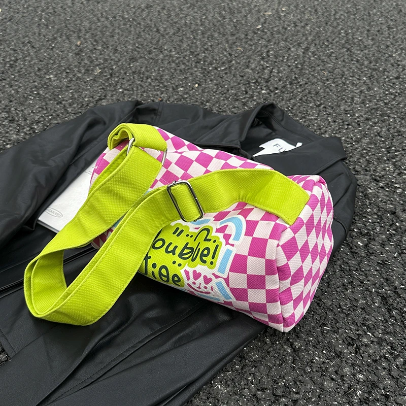 佐猫小众插画包包女款爆款2025新款森系百搭单肩枕头包甜酷斜挎包