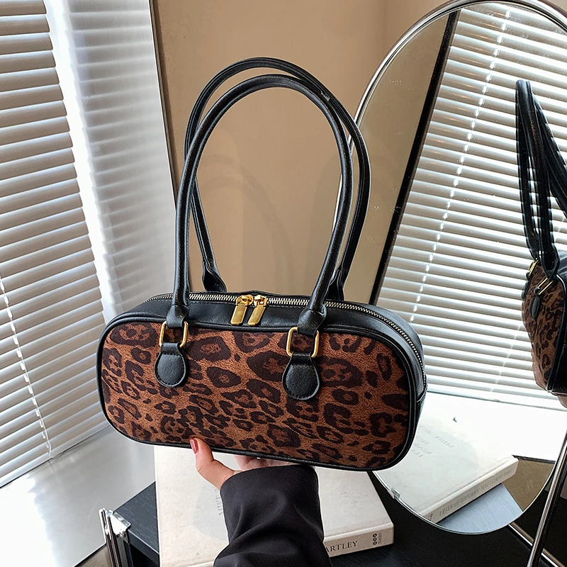 佐猫包包女2024秋冬新款包包腋下包时尚百搭豹纹高级感小众单肩包