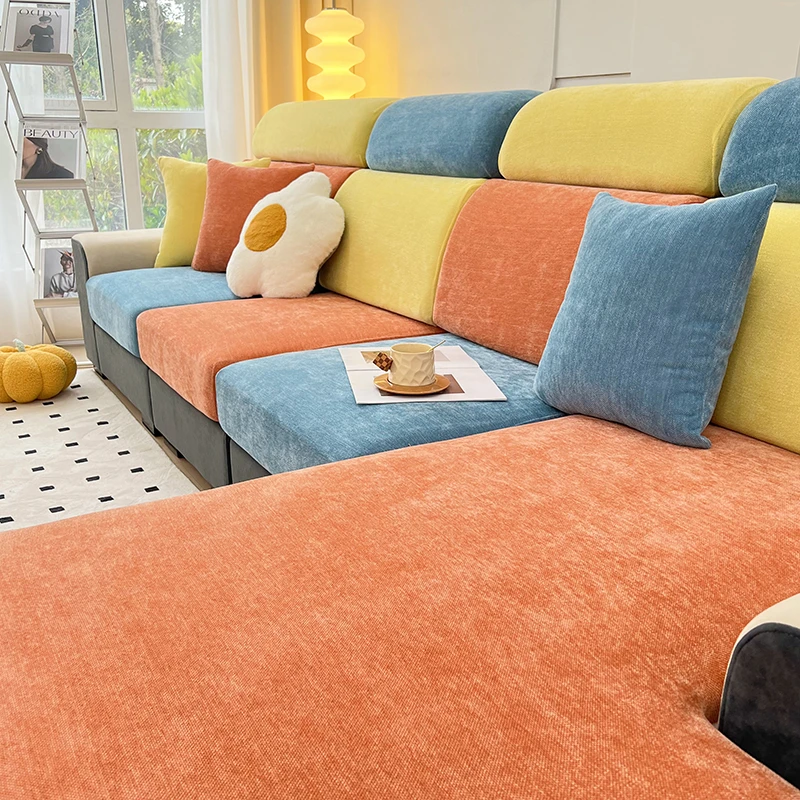 新款雪尼尔四季通用型通用沙发套罩笠沙发垫简约防滑防猫弹力加厚