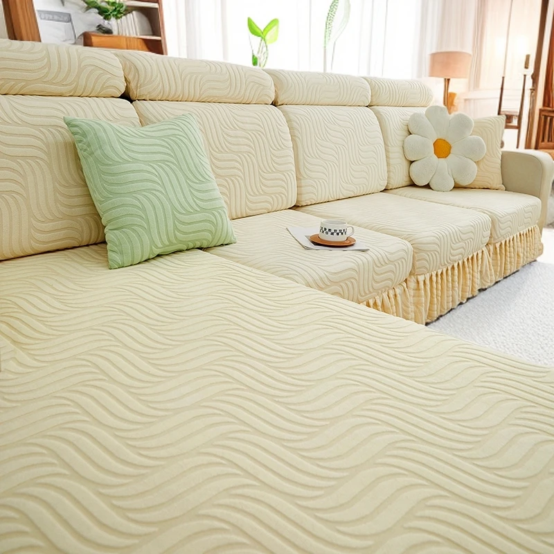 沙发套罩笠盖布巾全包贵妃套四季通用型裙边款防猫抓加厚防滑万能