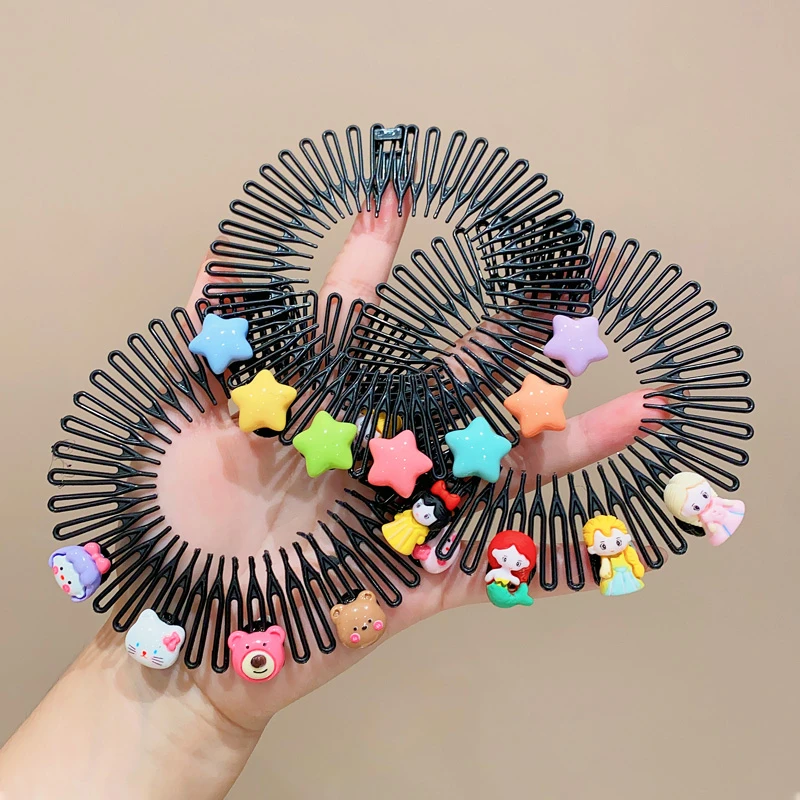 儿童碎发整理神器女童可爱卡通后脑勺发卡插梳小女孩刘海拉拉发梳