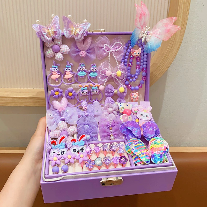 星黛露儿童发饰礼盒套装韩版女孩生日礼物女童发夹皮筋公主首饰盒