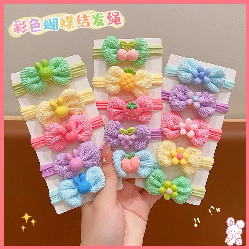 儿童头绳发饰花朵毛巾发圈蝴蝶结发绳宝宝不伤发扎马尾头饰高弹力