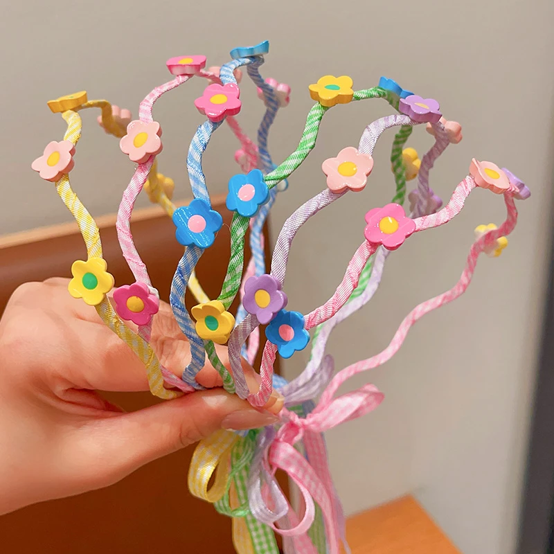 儿童花朵发箍小女孩甜美卡通防滑不伤发编发头箍女童碎发整理头饰