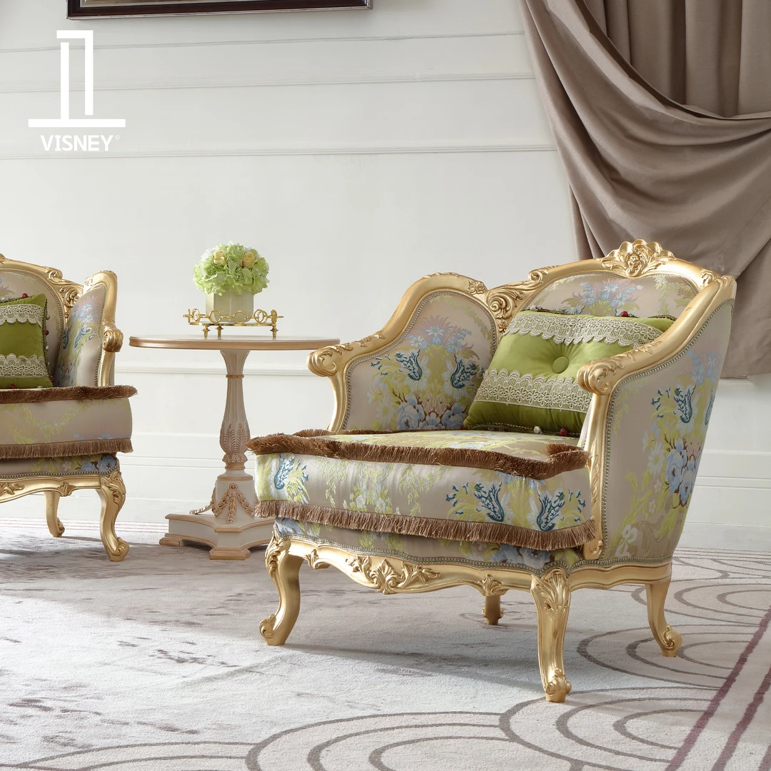 卫诗理Celine宫廷法式沙发椅豪华欧式别墅客厅刺绣布休闲单椅EF9