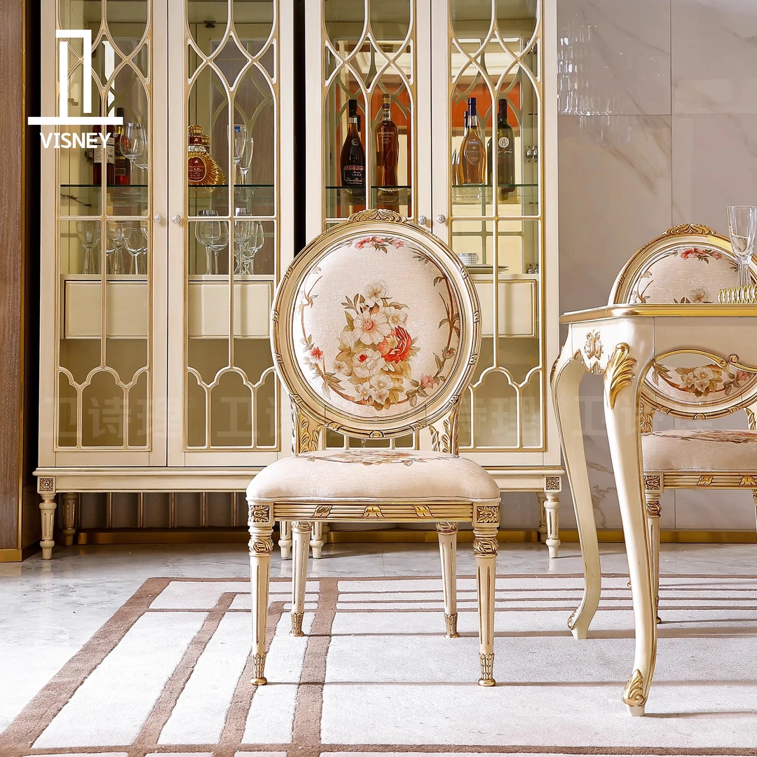 卫诗理宫廷复古小法式实木餐椅欧式餐厅餐椅EF2