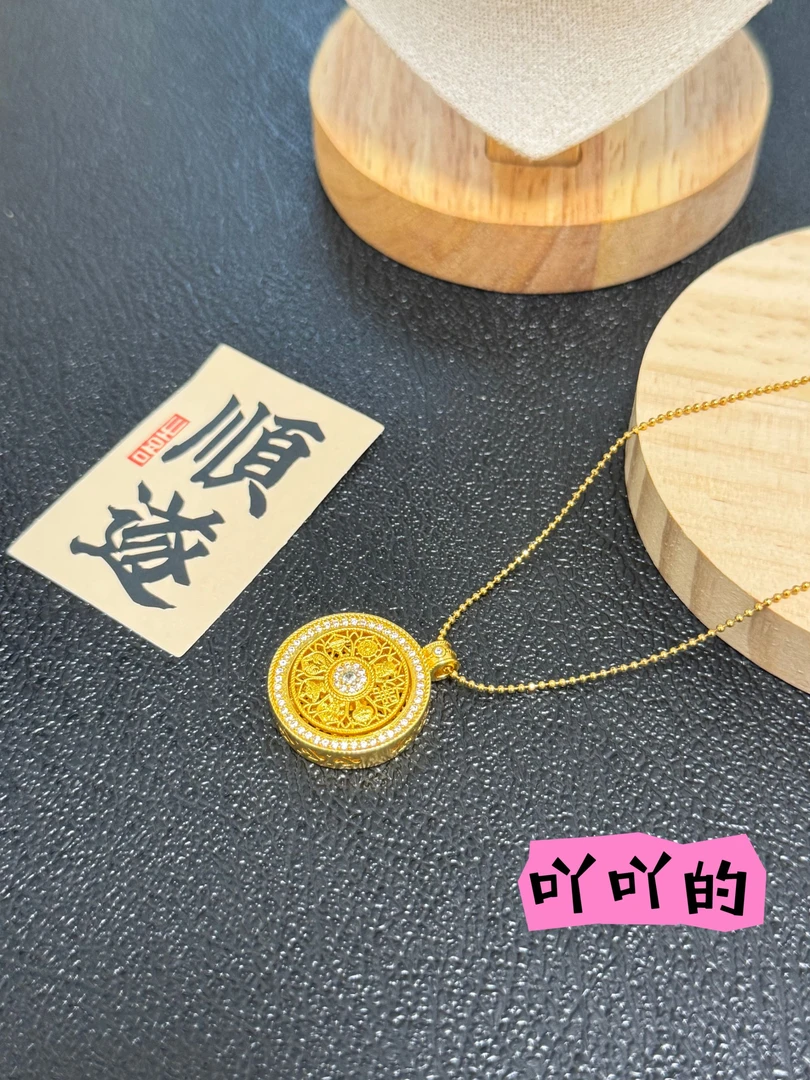 铜合金吊坠 【吖吖的】yy042八宝罗盘项链轻奢时尚百搭