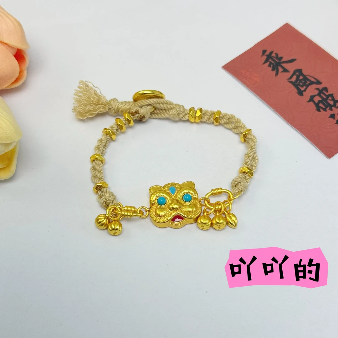 铜合金手链 【吖吖的】yy022醒狮咖色盘缠手编