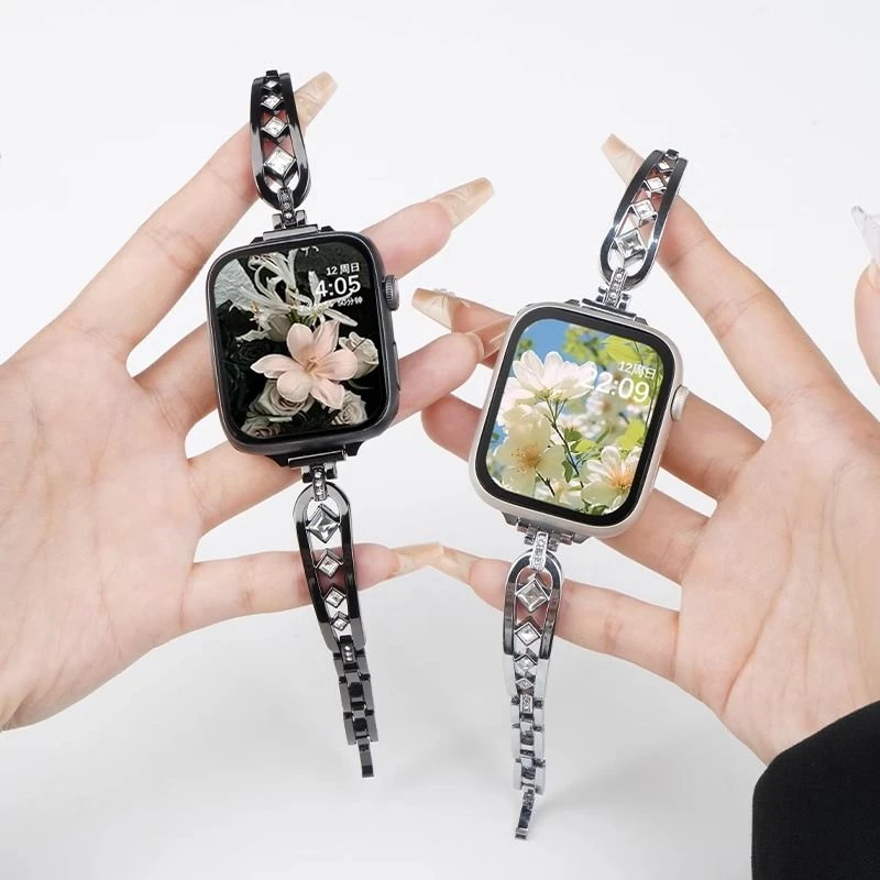 适用华为watchfit3手表不锈钢金属手镯fit4pro表带fit2运动女高级