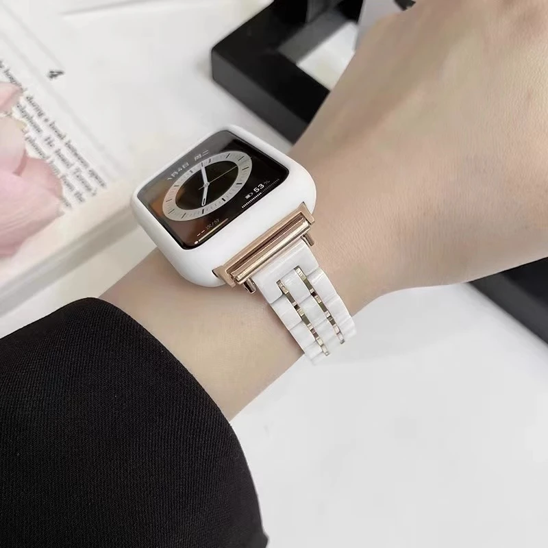 适用华为手表watchfit3陶瓷表带fit2运动智能手环fitnew流线三珠