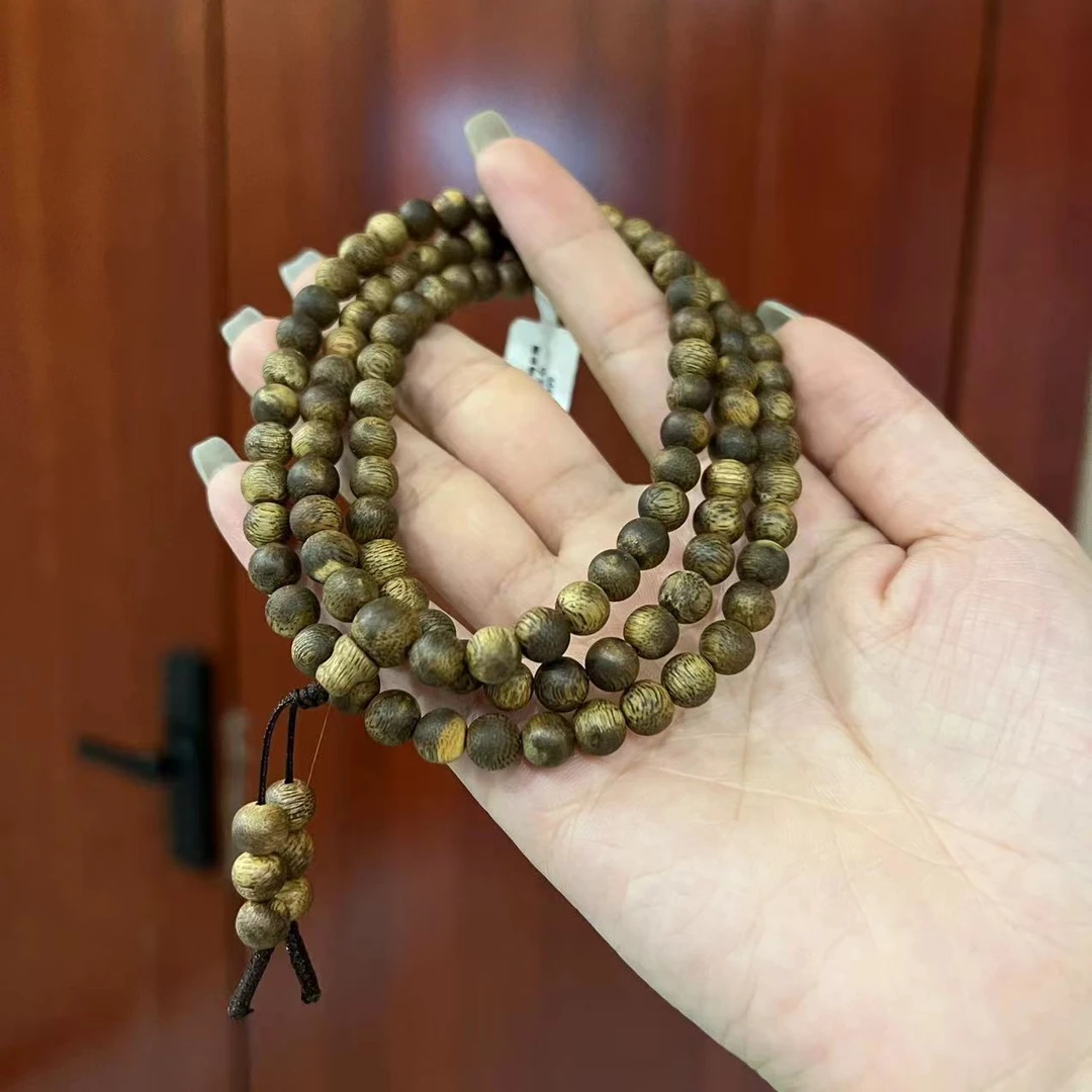 木鉴阁沉香莺歌绿棋0.7*108颗圆珠手串一串（多样性发其一）