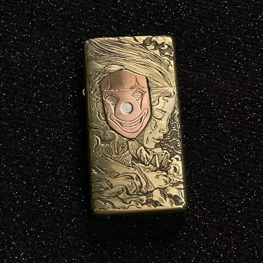 庞巴迪  黄铜仟巧紫铜贴章面具人生  火机*