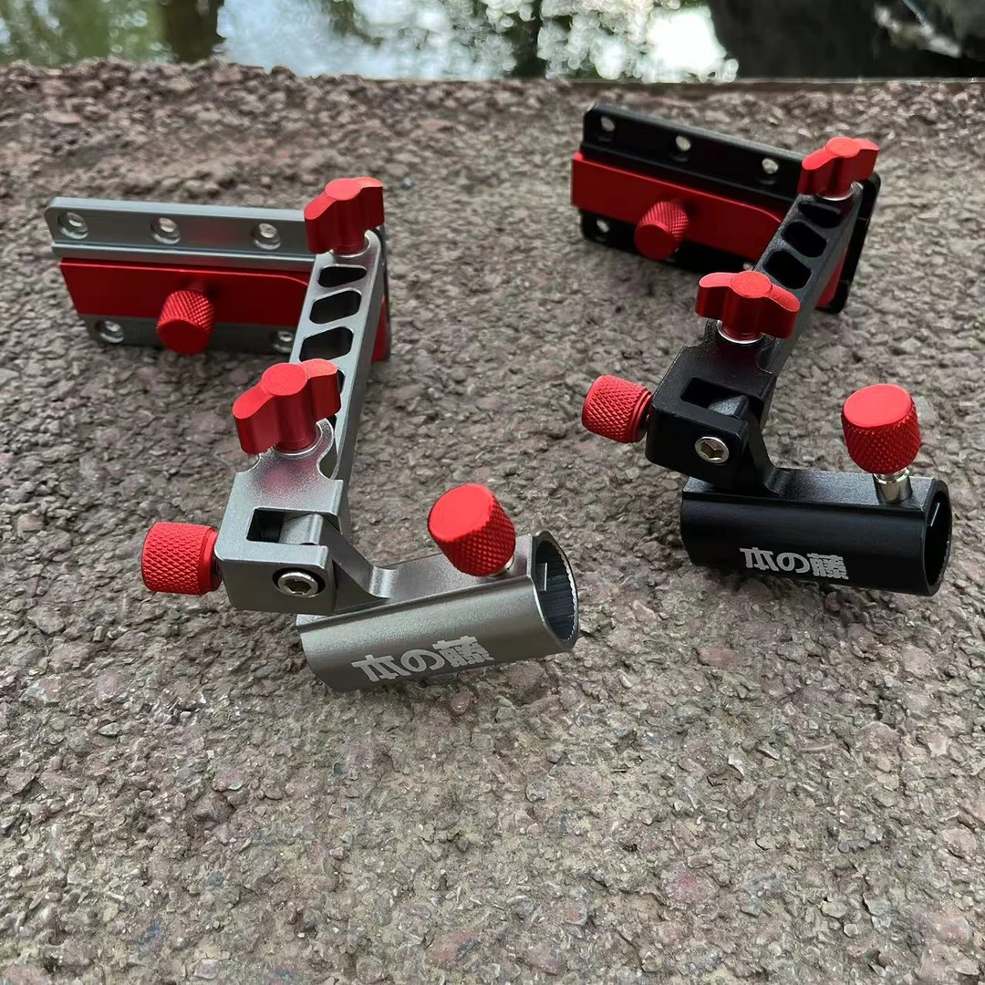 本藤钓箱钓鱼拐角鱼竿炮台座铝合金钓箱炮台万向拐角拐角支架