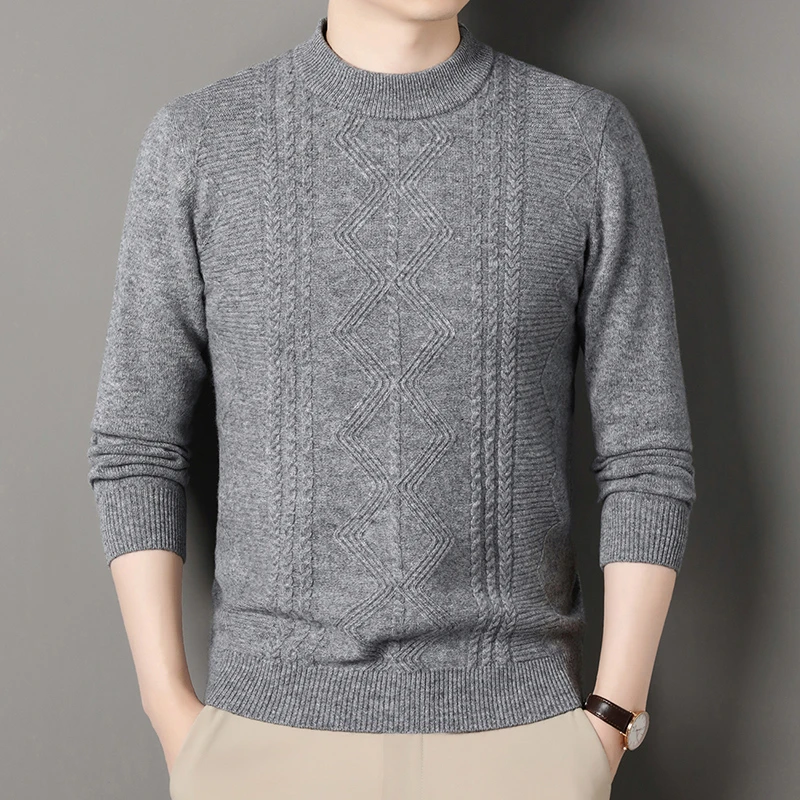 【100%绵羊毛】毛衣针织男士长袖时尚宽松加厚保暖冬季羊毛衫D013