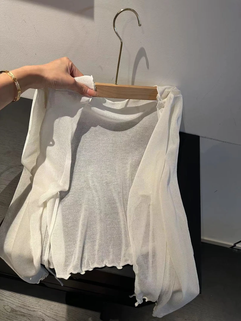 【清仓】防晒针织开衫薄款女夏天配长裙披肩外搭罩衫【W1648】