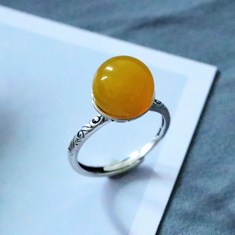 925银戒指 s925泰银戒指女士黄戒指