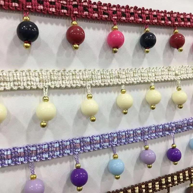 【清福利】吊珠吊穗流苏紫色花边