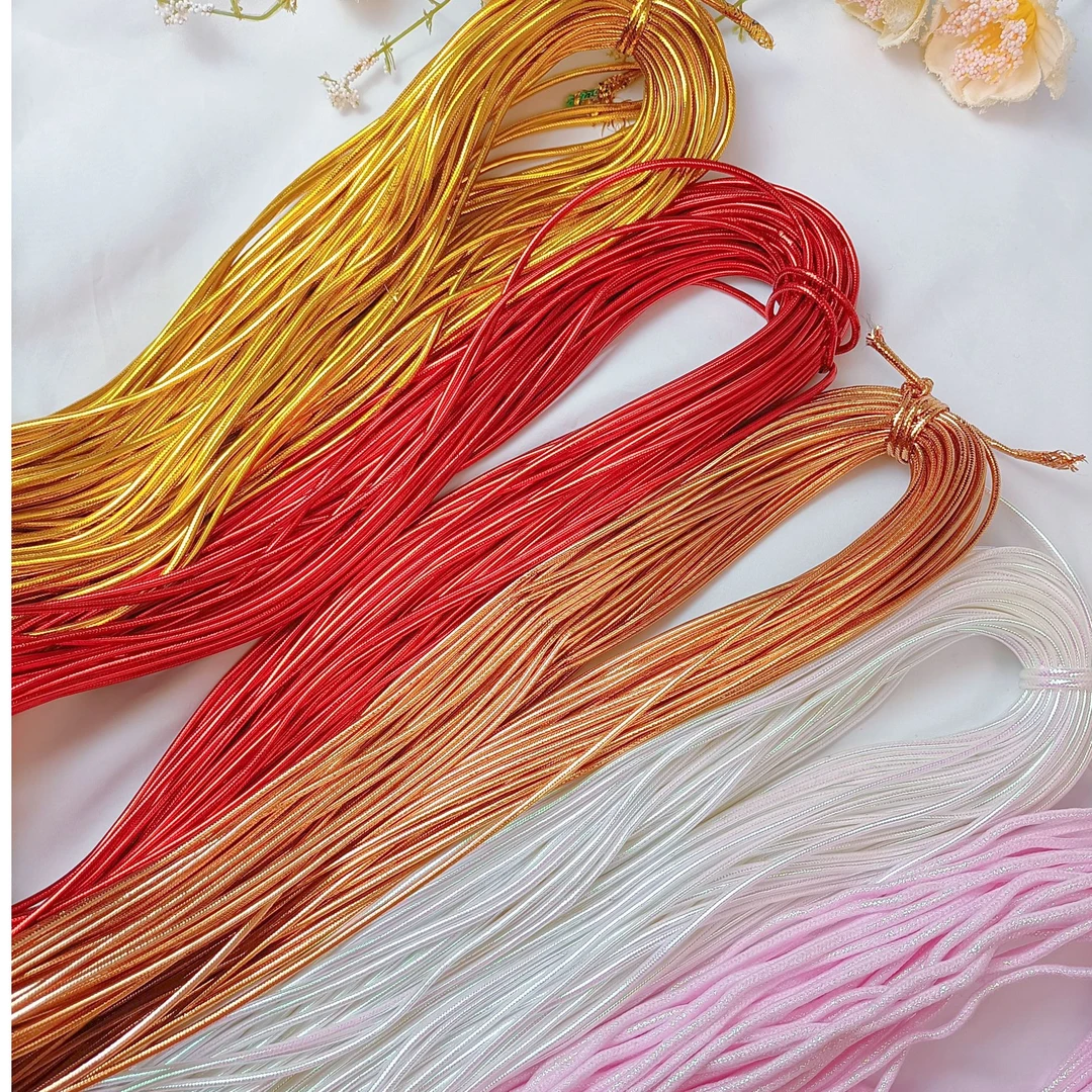 【清福利】幻彩线白色彩色金银色3mm金色银色无弹绳子吊牌线绳手工