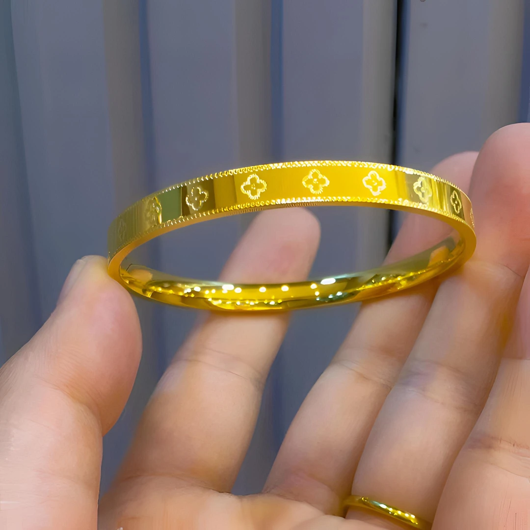 合金手镯 【精工版四叶草加厚款】光面女款气质时尚简约精美轻奢