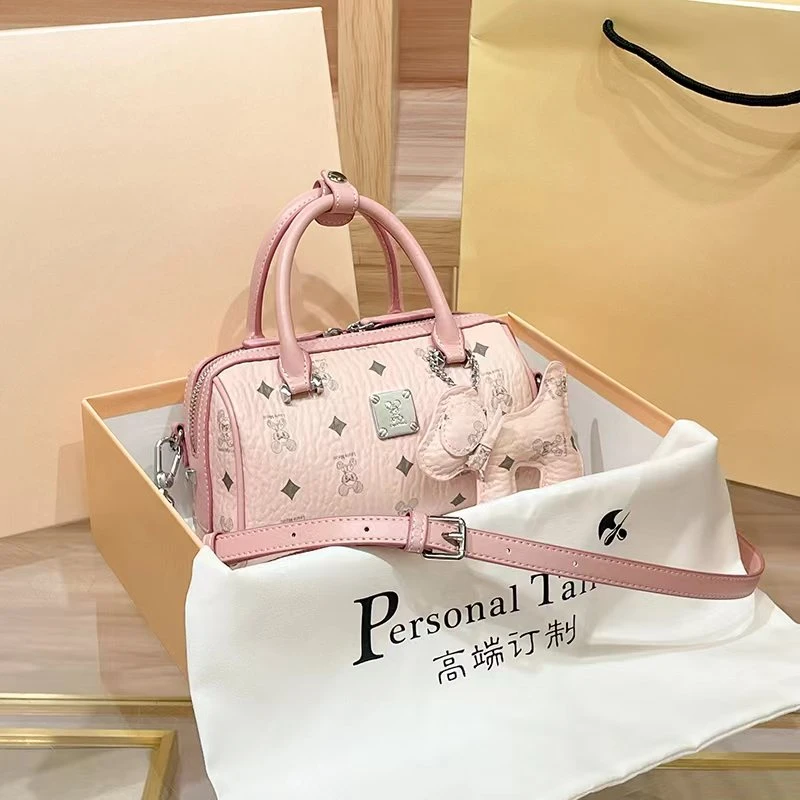 2024新款印花时尚百搭休闲女士手提枕头包单肩斜跨手提包【微瑕】