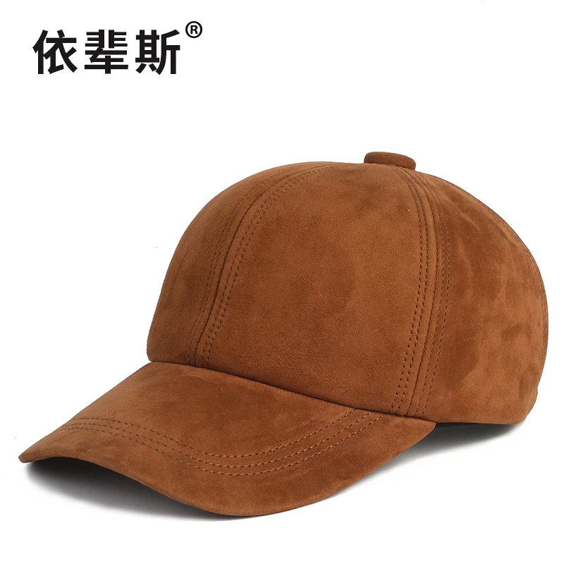 春秋男女真皮帽子青年韩版羊皮棒球帽中老年户外休闲百搭鸭舌帽潮