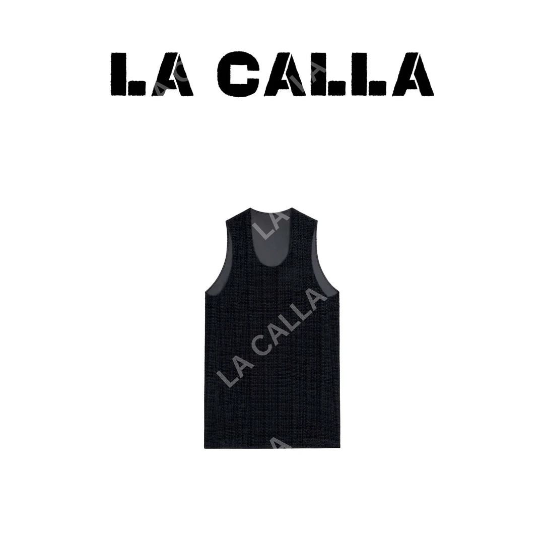 沈球球【编织背心裙】黑色设计师百搭宽松时尚羊毛背心裙