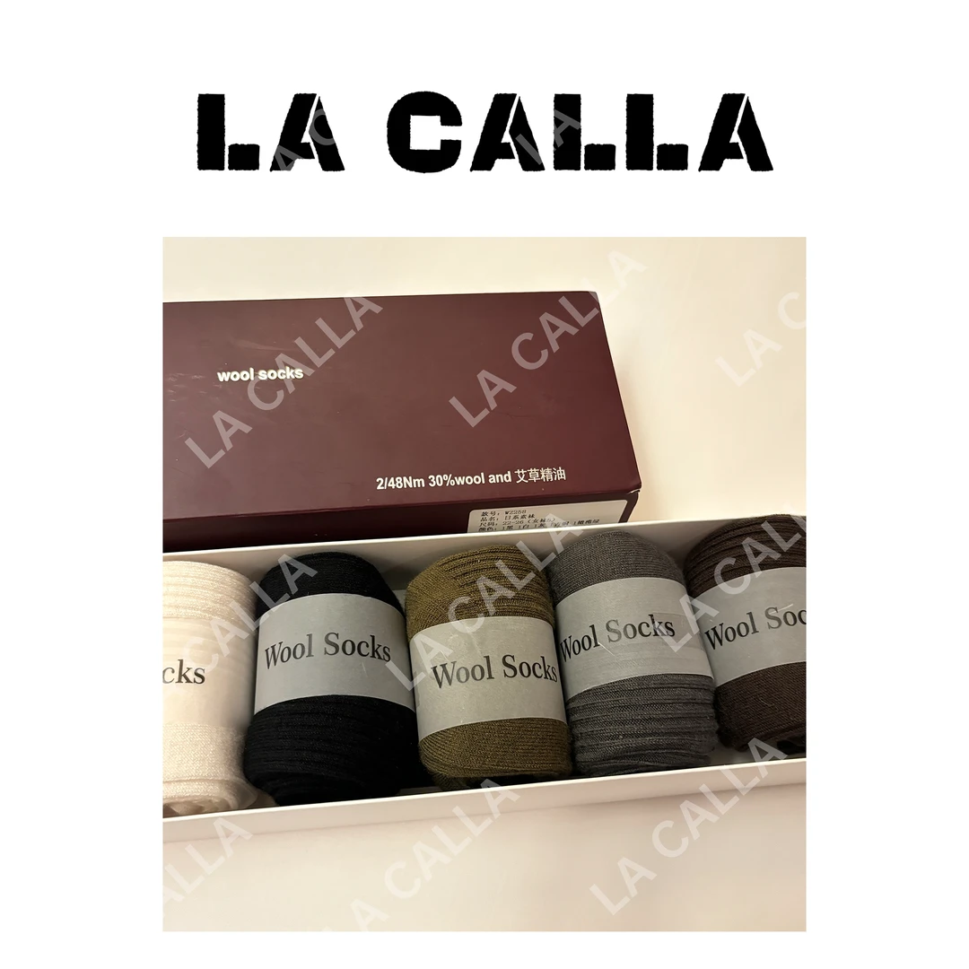 LA CALLA【袜子】舒适保暖抗起球绵羊毛袜子WZ001