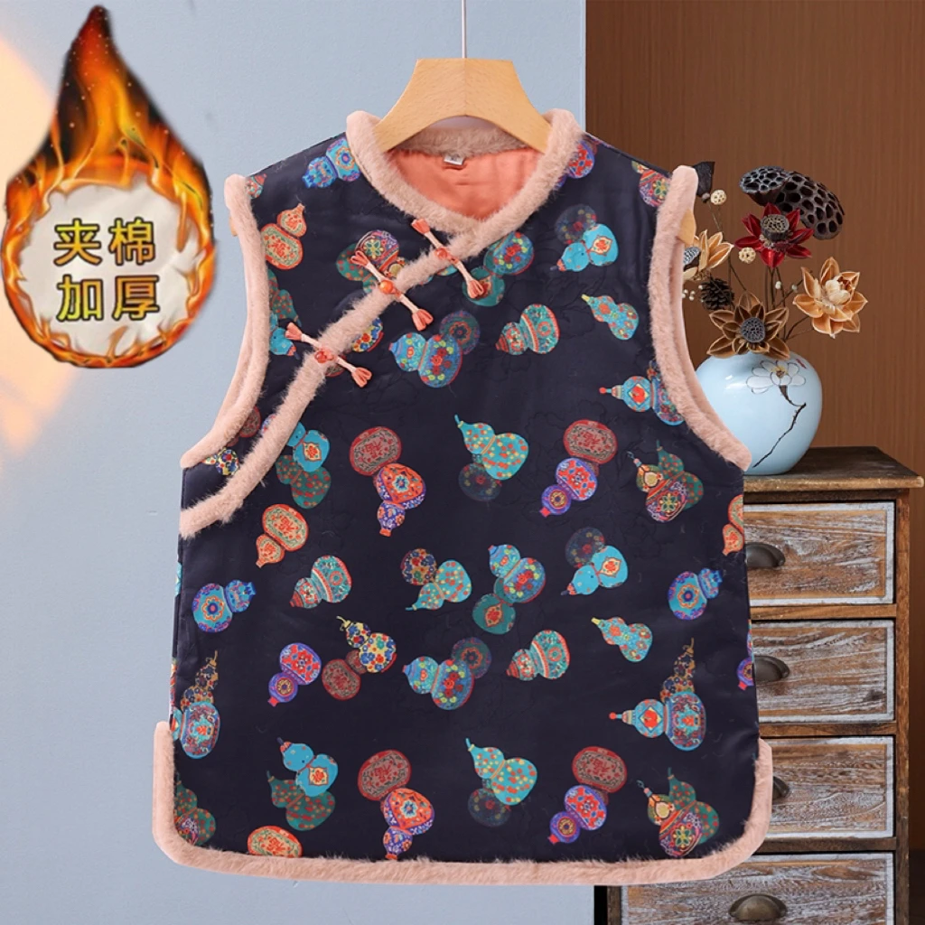 【福禄】秋冬加厚中国风马甲显瘦新中式马夹轻奢气质时尚上衣女