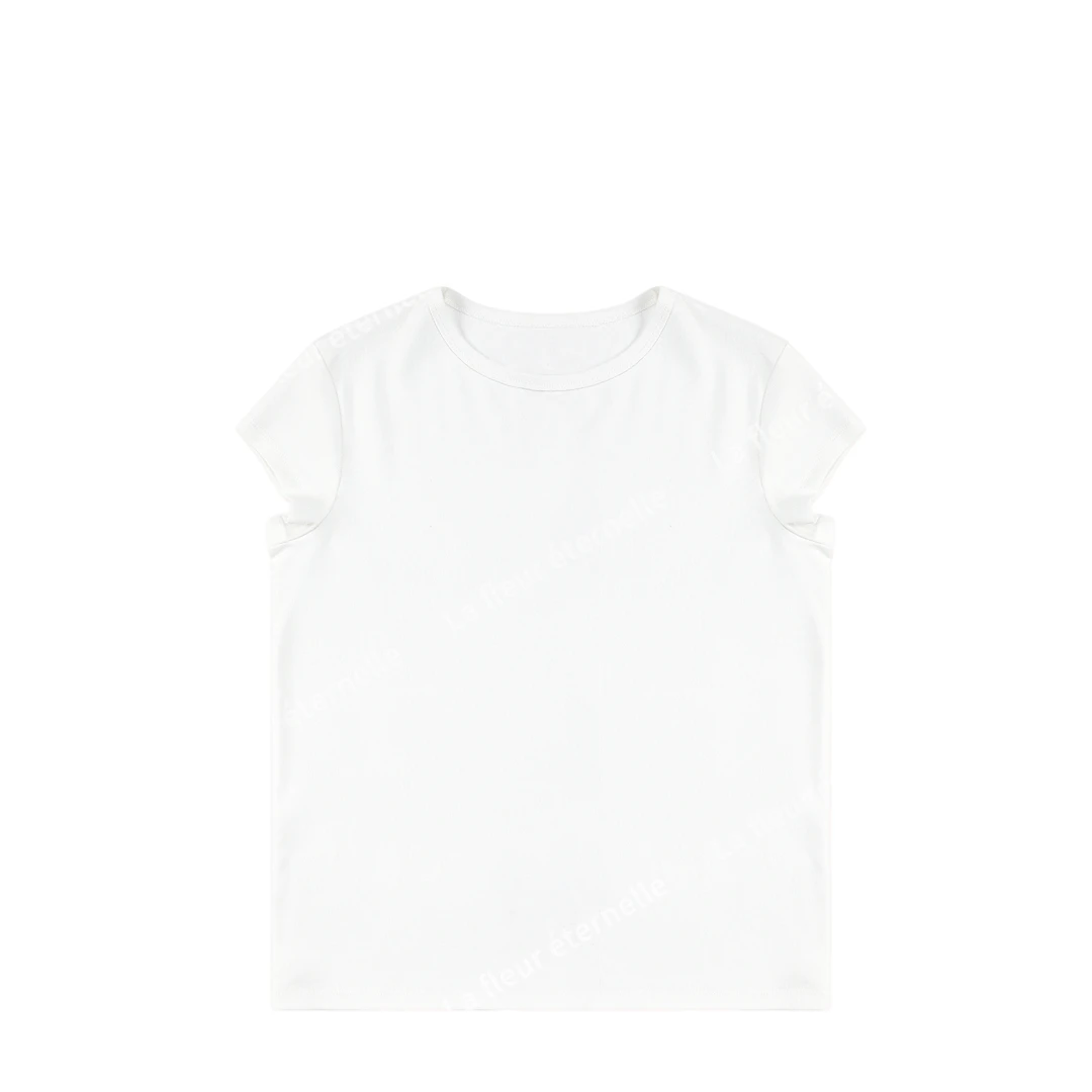 花间墅里｜正肩T恤 时尚休闲春夏纯色简约圆领T恤女