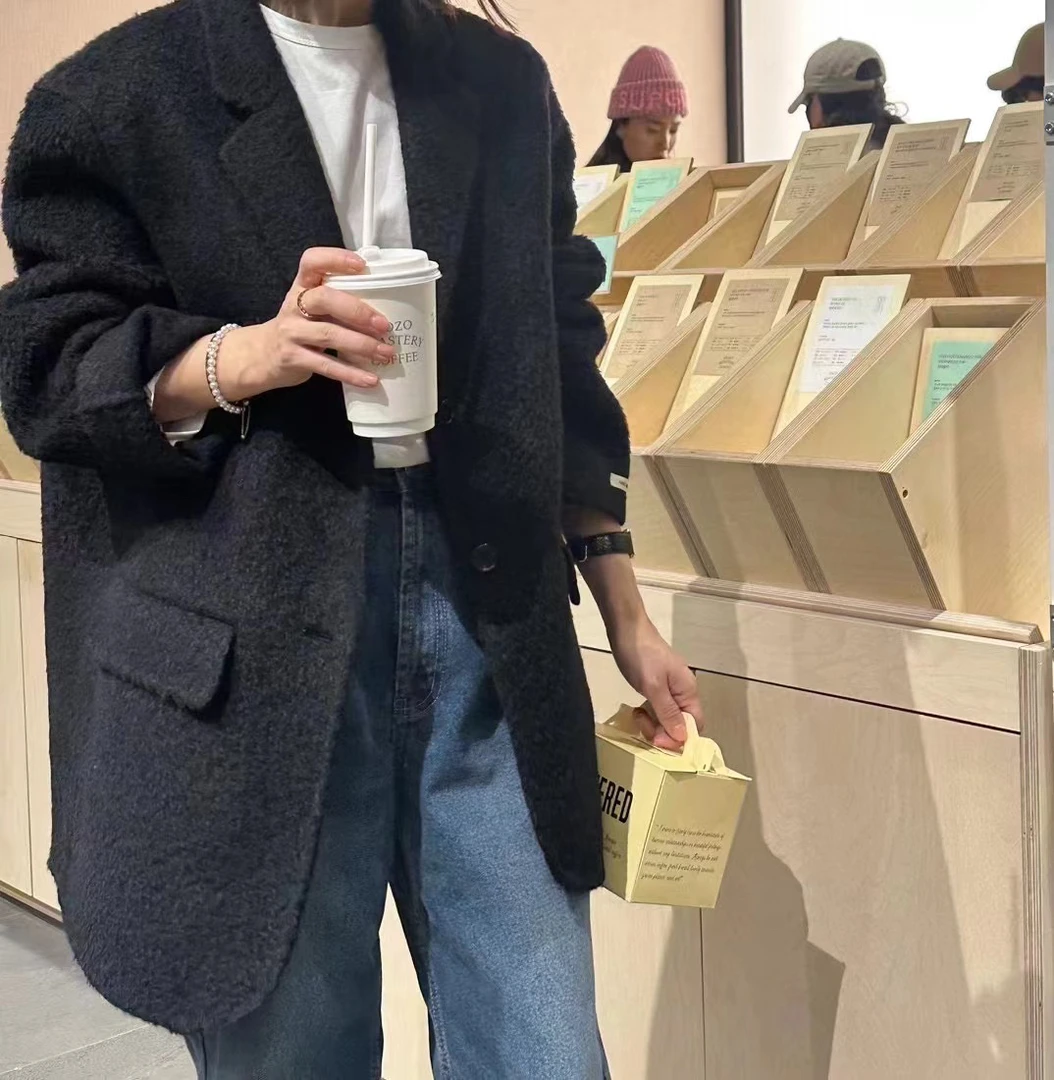 花间墅里｜苏力大衣 毛呢外套卷卷毛