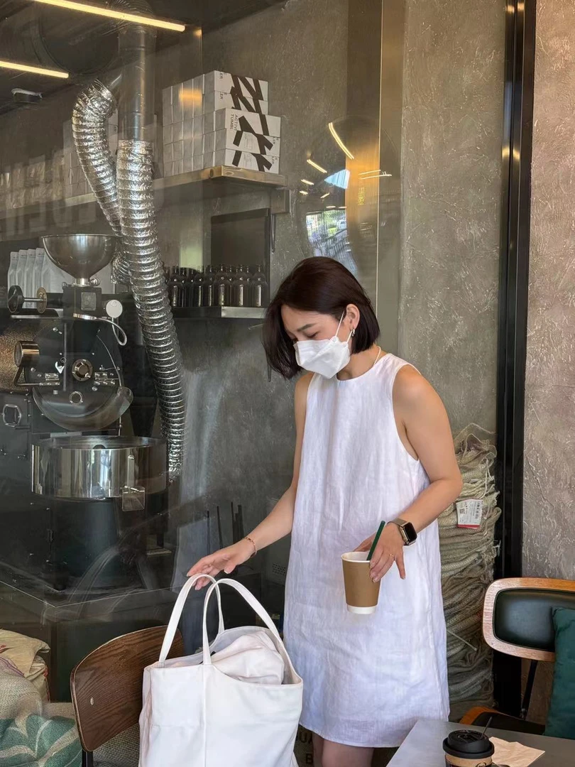 花间墅里｜小温柔亚麻无袖连衣裙 时尚气质中长款连衣裙