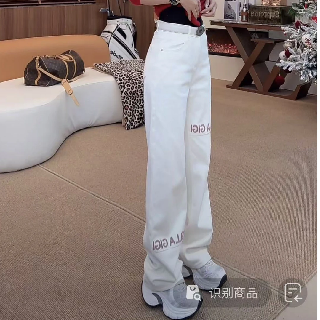 HUANG  VINI【黄微倪】FL 新潮加绒休闲百搭显瘦牛仔长裤CK121002