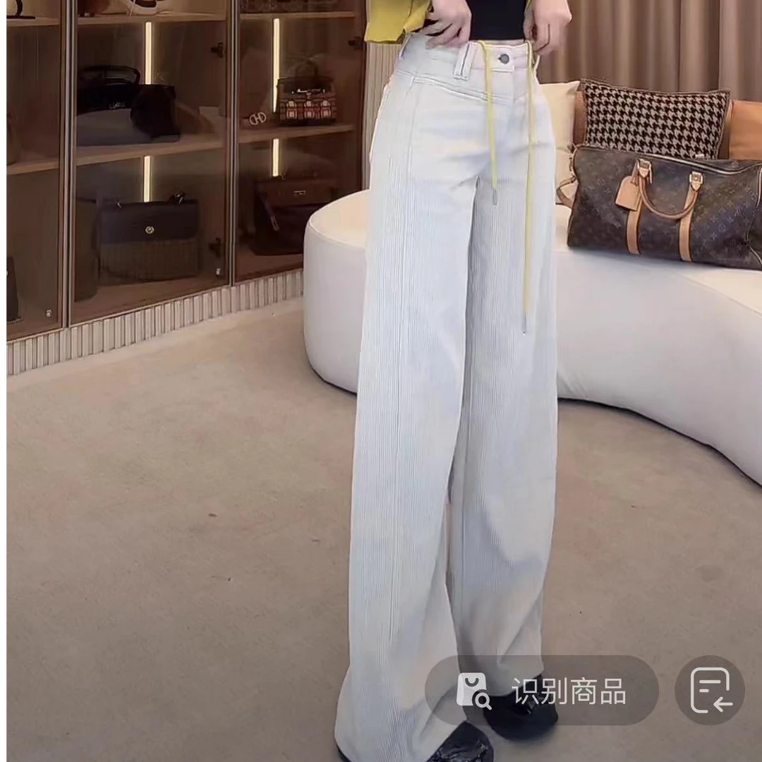 HUANG  VINI【黄微倪】 FL新潮休闲百搭时尚显瘦灯芯绒长裤CK92009