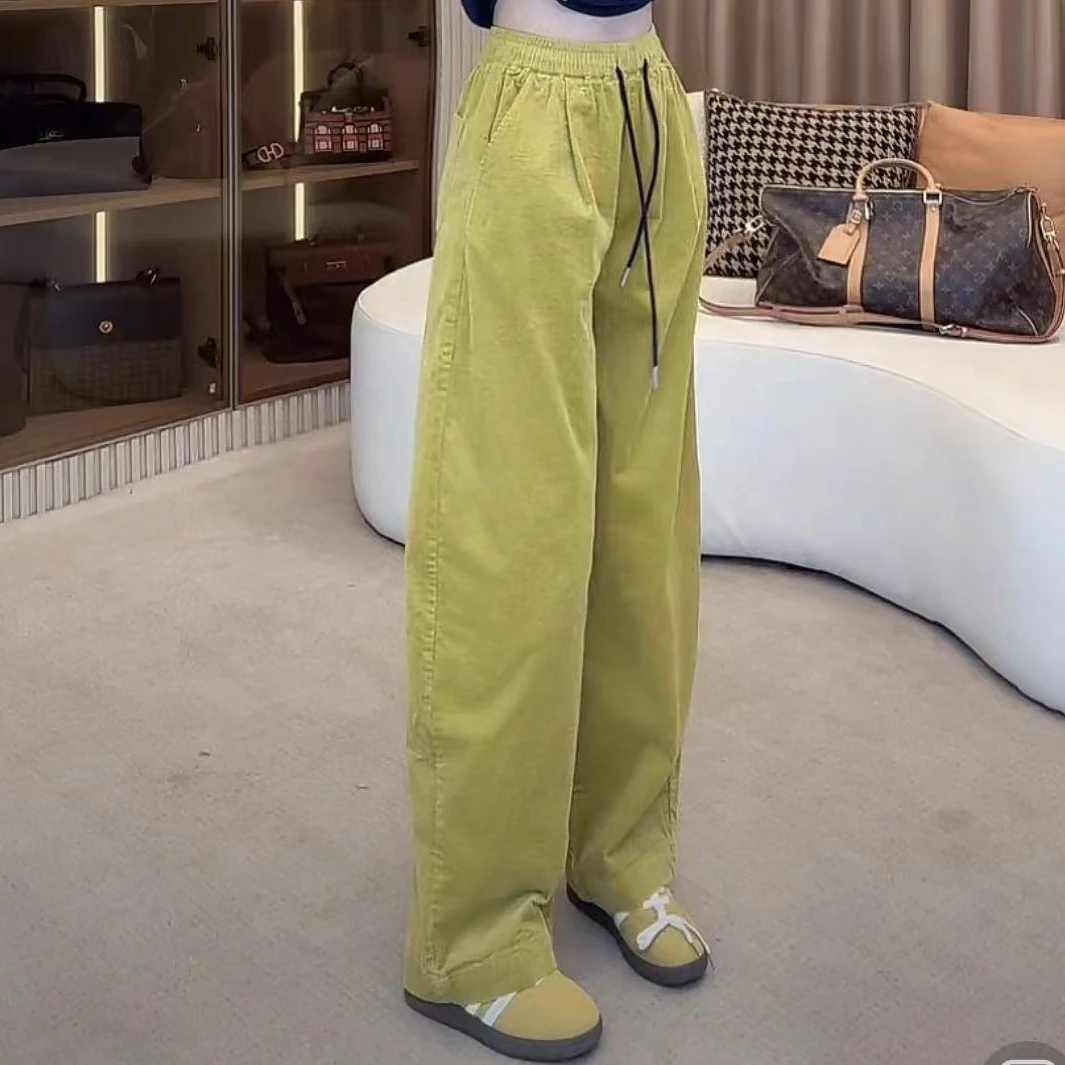 HUANG  VINI【黄微倪】 FL休闲时尚显瘦灯芯绒哈伦裤长裤CK91905