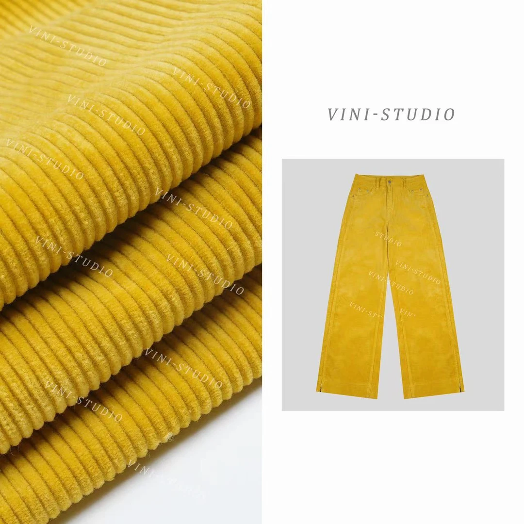 HUANG  VINI【黄微倪】 FL新潮休闲百搭时尚显瘦灯芯绒长裤CK91002