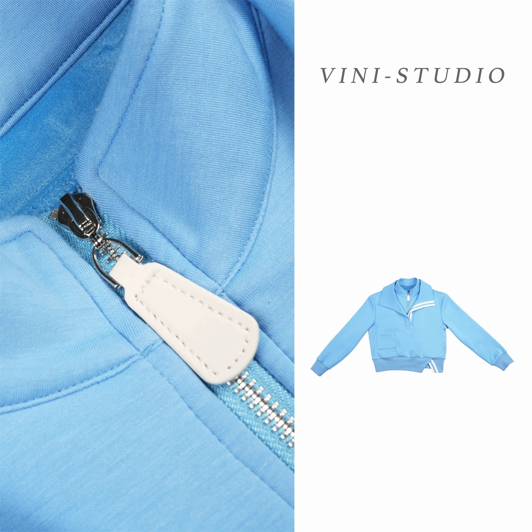 HUANG  VINI【黄微倪】 新款加绒设计感假两件休闲上衣CX102608