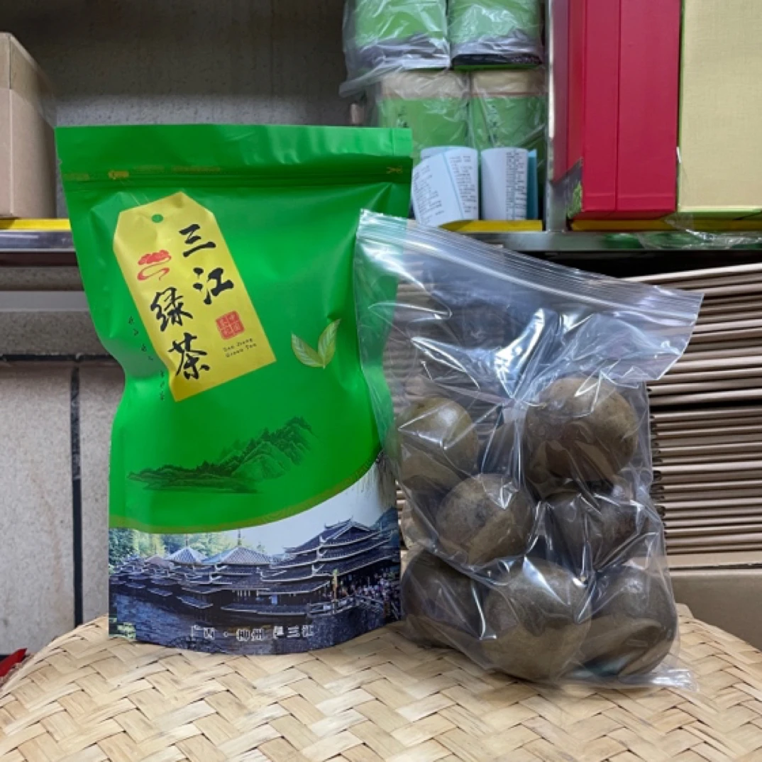 柳州三江绿茶香茶（夏）500克+赠送10个罗汉果/品味侗乡茶叶