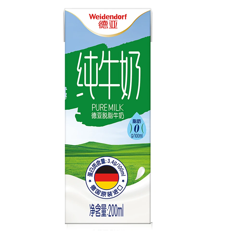 德亚脱脂纯牛奶200ml