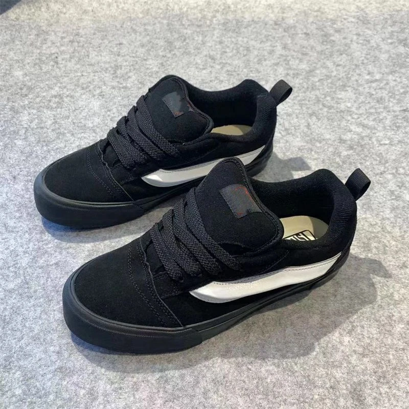 新款联名黑武士情侣美式胖胖面包复古黑白板鞋休闲鞋男女滑板鞋