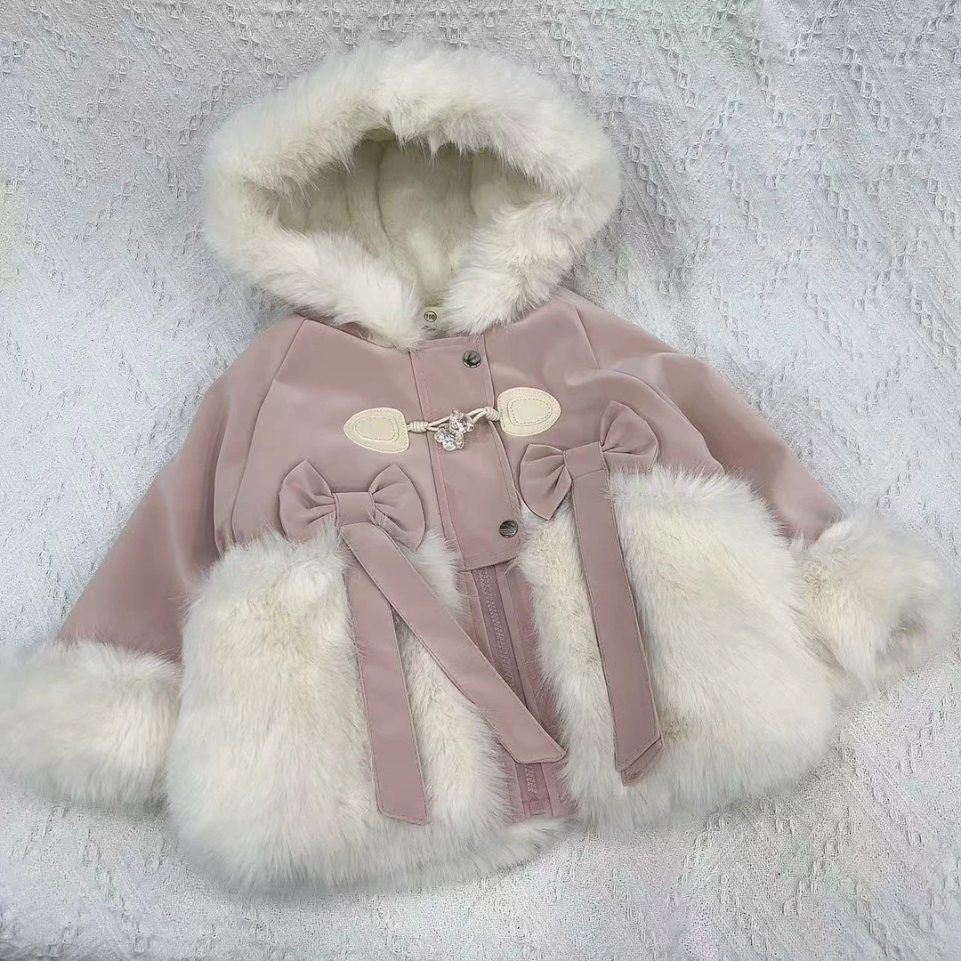 BB338 女童连帽外套 内里加毛 加毛的衣服有浮毛正常