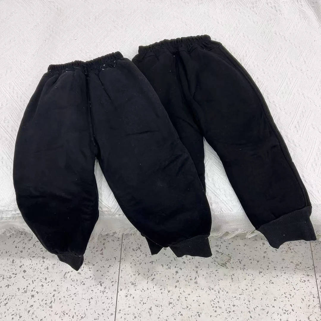 BB203 儿童黑色加绒卫裤 休闲裤子