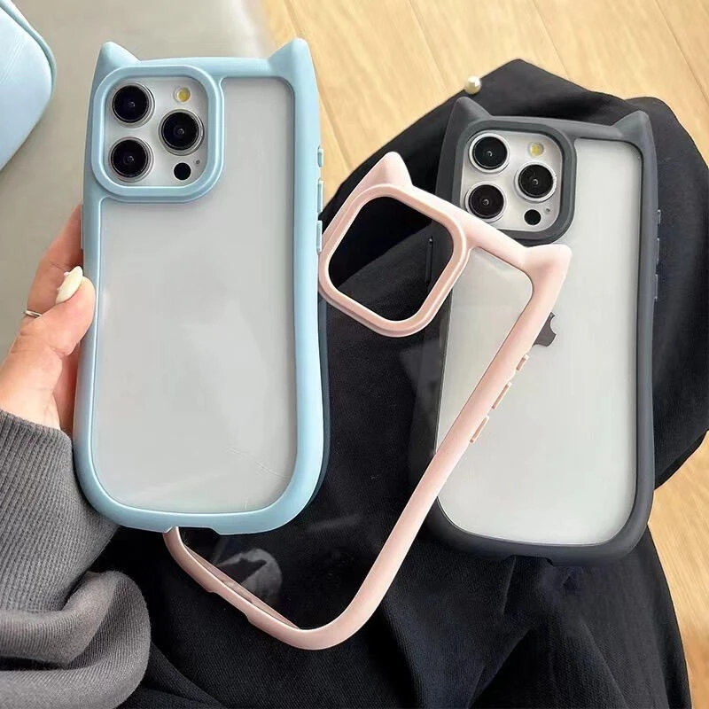 ins可爱猫耳朵适用iPhone15/14promax手机壳苹果13pro/12女款11软