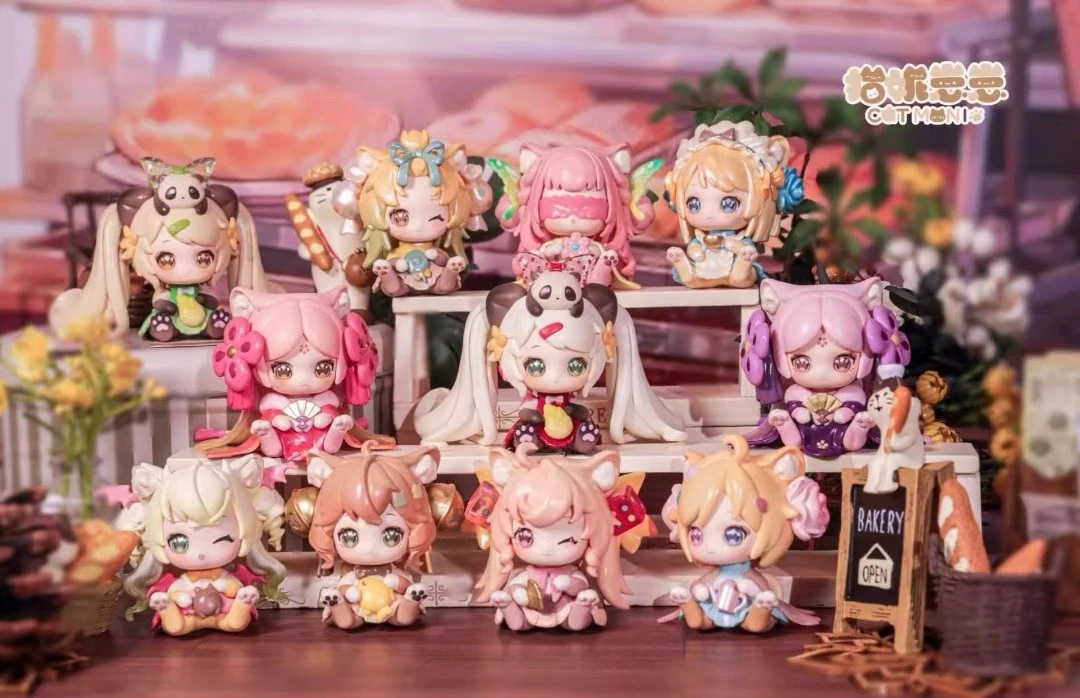 【拆盒】正版Moni猫妮崽崽小猫事务所-肉丝潮玩