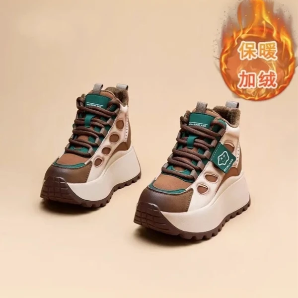 老爹鞋女款2024新款爆款冬季百搭厚底高帮鞋百搭增高休闲运动鞋女