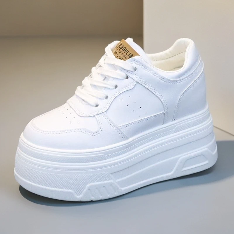 隐形增高12公分小白鞋女松糕厚底板鞋新款百搭轻便运动时尚休闲鞋