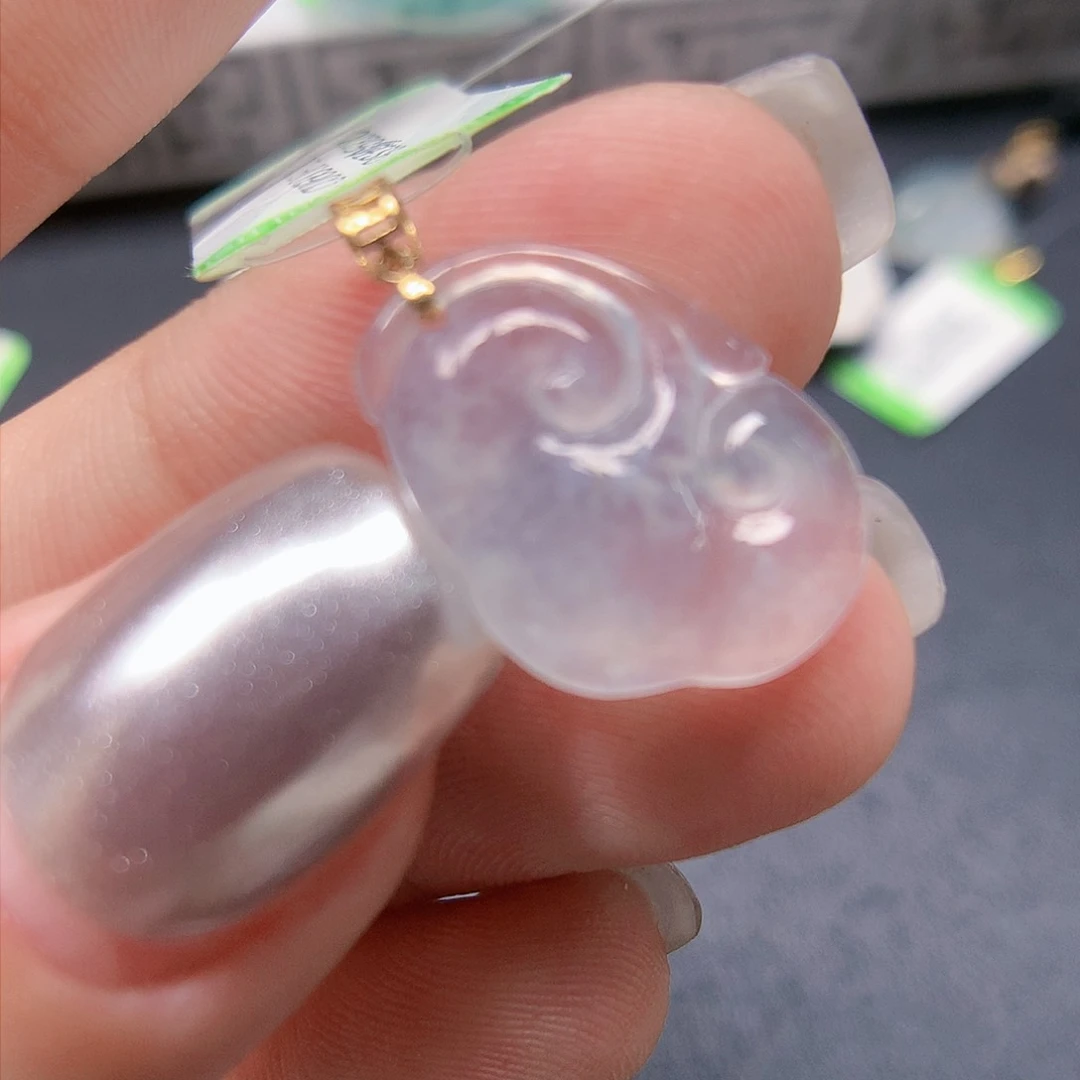 翡翠颈饰18K金镶嵌8888888888888