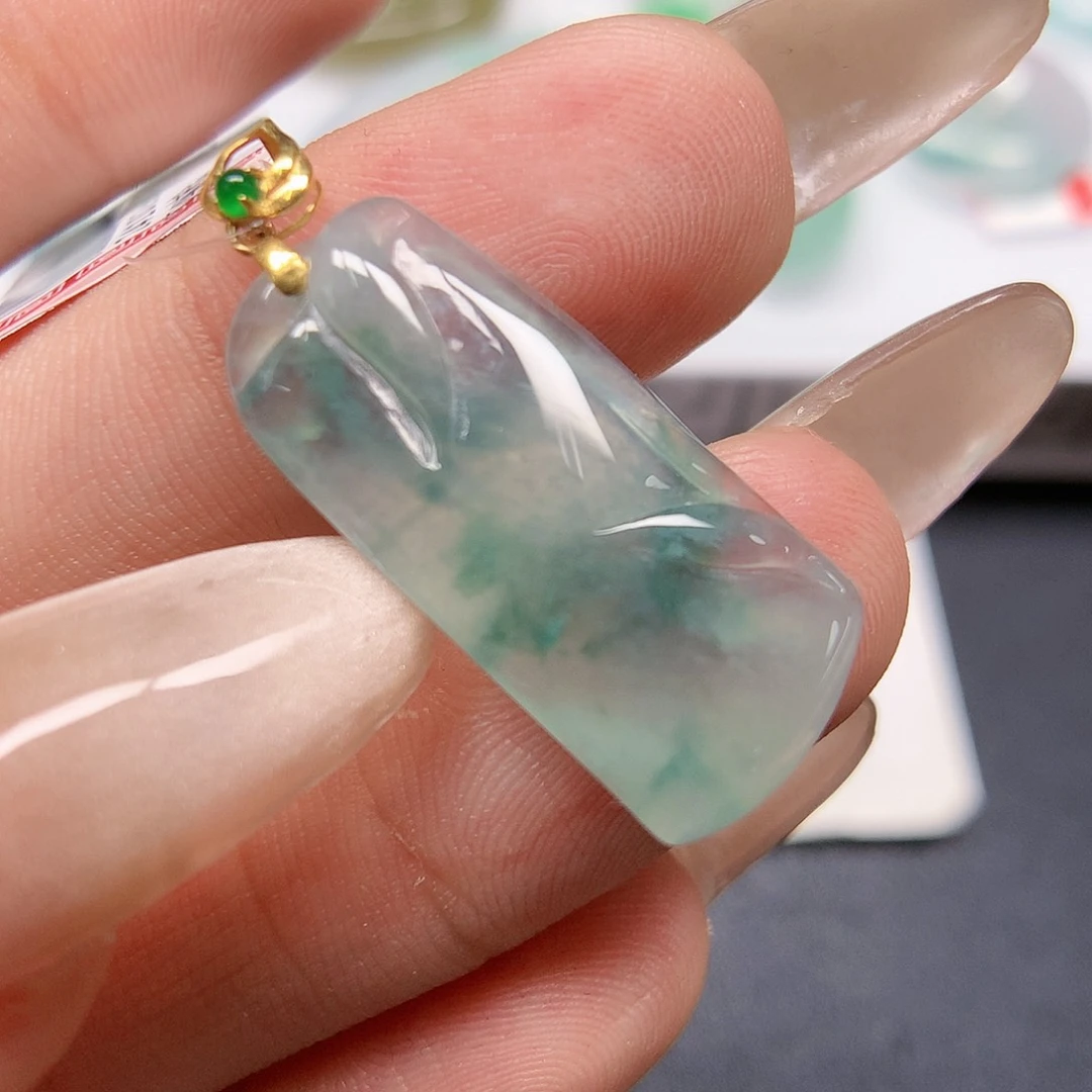 翡翠颈饰18K金镶嵌8888888888888