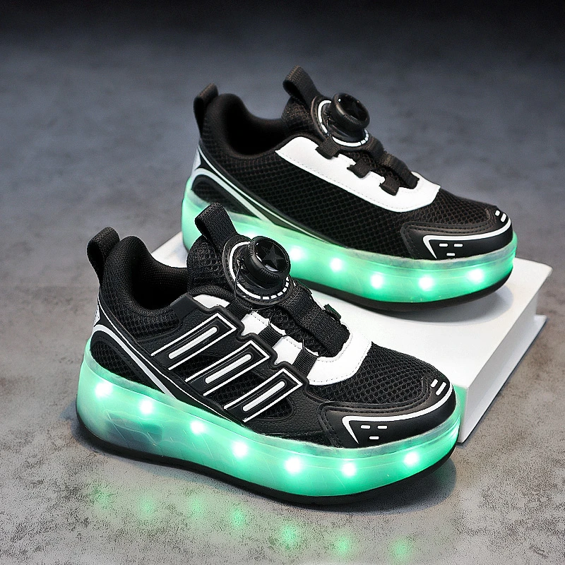 ABC kolo暴走鞋儿童2025新款夏季男童滑轮运动轮四轮透气溜冰灯鞋