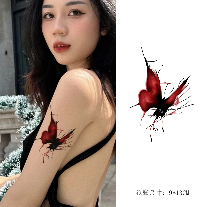 4张装 涅槃重生 纹身贴辣妹纯欲风大腿花臂手臂图案 防水持久逼真